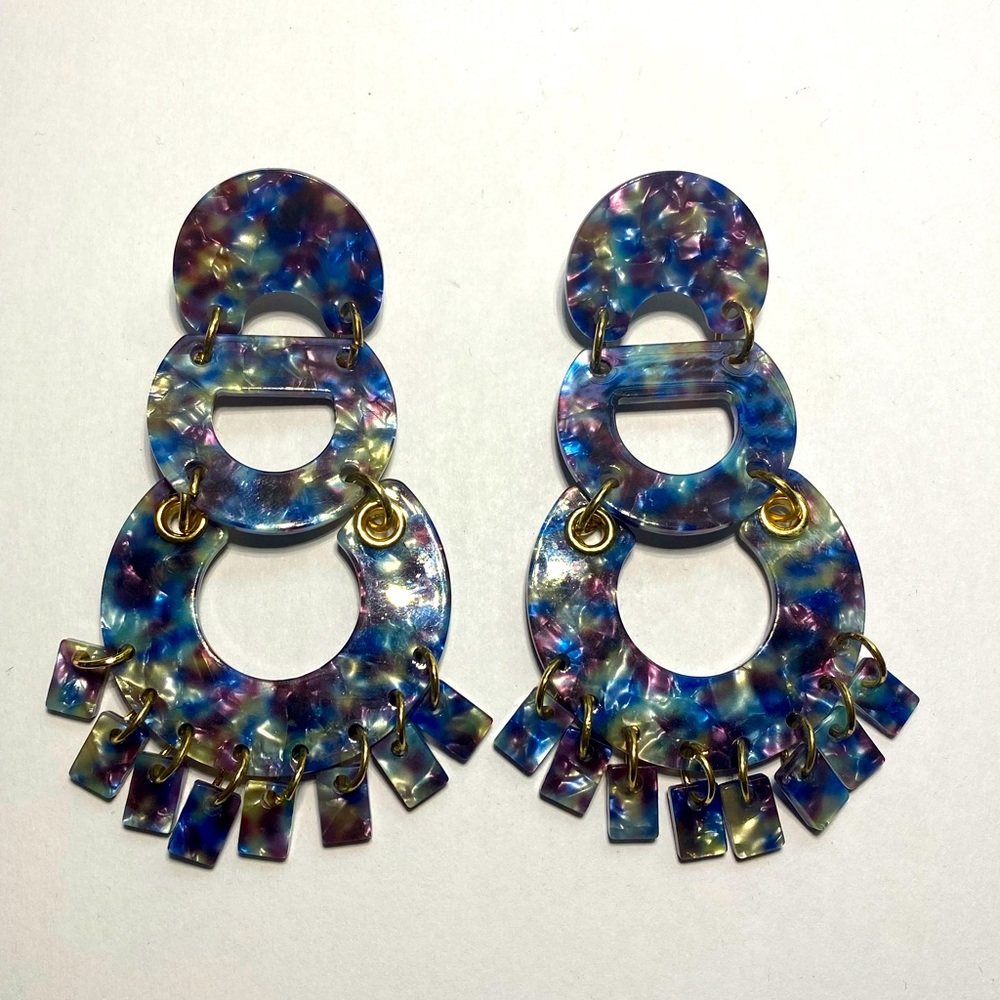 3.5 inch Multicolor dangling earrings